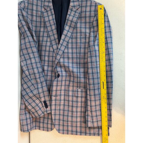Tommy Hilfiger Men's Modern-Fit Blue & Pink Checked Sport Coat • Men’s 44L - Picture 12 of 16